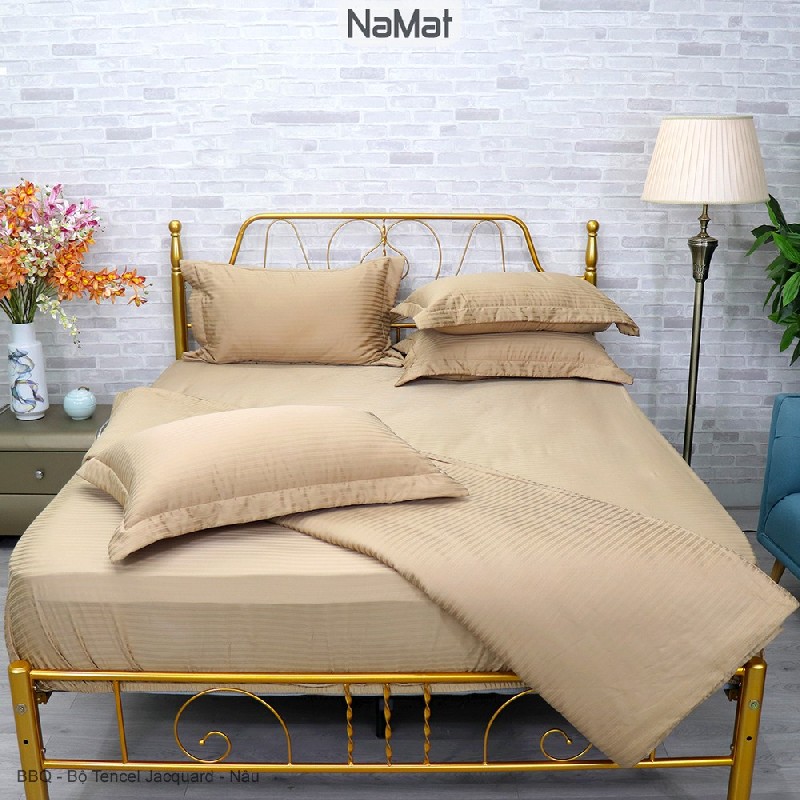 Tencel Jacquard - Bộ Chăn Ga Gối 4 Món Đa Năng (4 mùa) - BBQ