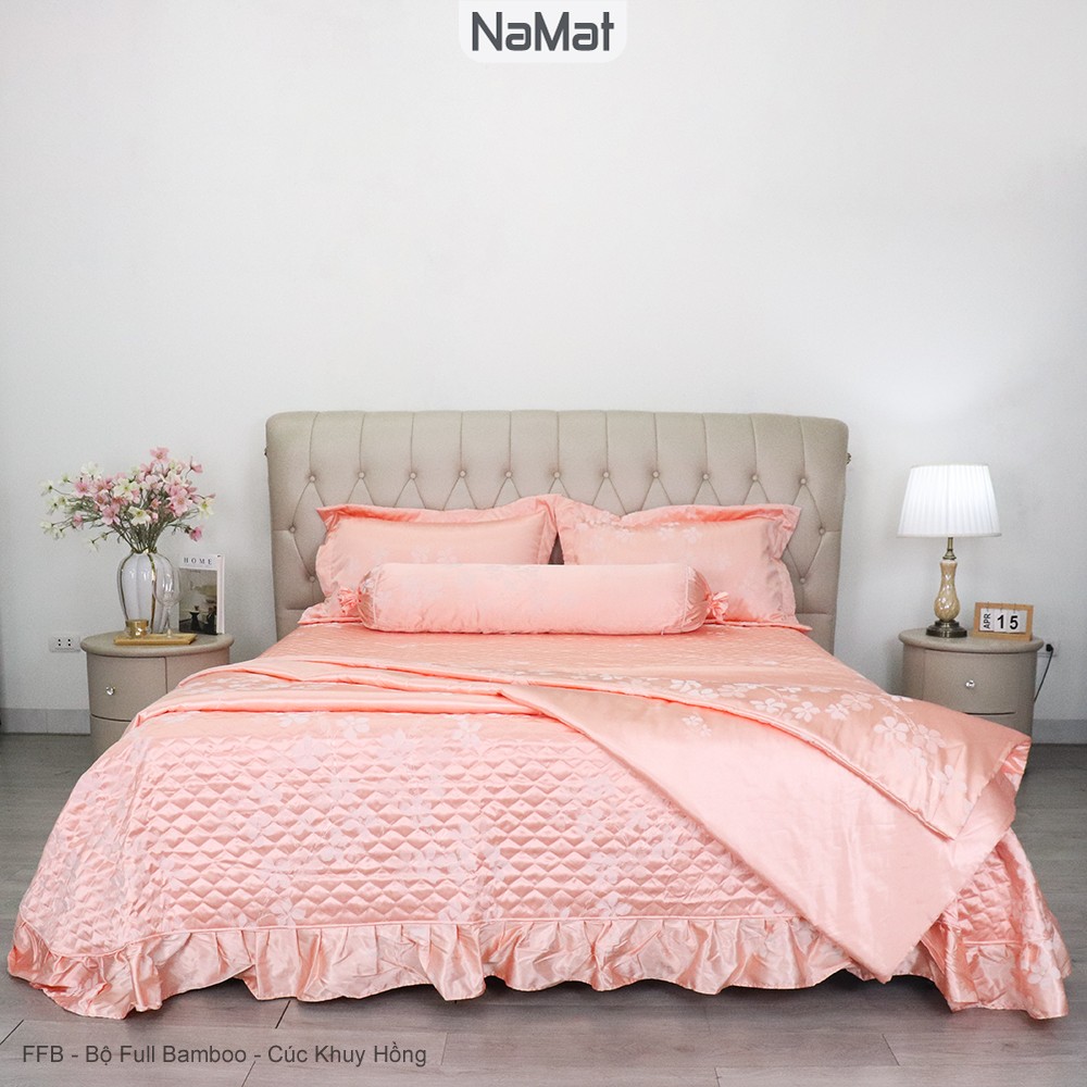 Fullbamboo- Bộ Chăn Ga Bọc/Phủ Chần 4 Món Đa năng (4 mùa) - FFB