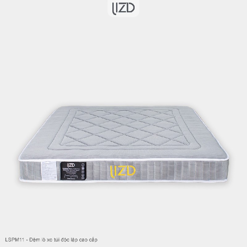 Đệm lò xo túi độc lập cao cấp, 12 lớp, bông cashmere tổng hợp - LSPM11