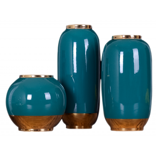 Lọ Hoa Xanh Vàng Bộ 3 Chiếc VH22 Lọ Hoa Xanh Vàng Bộ 3 Chiếc VH22