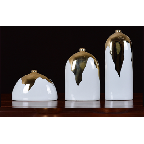 Lọ Hoa Trắng Vàng Bộ 3 Chiếc VH36 Lọ Hoa Trắng Vàng Bộ 3 Chiếc VH36