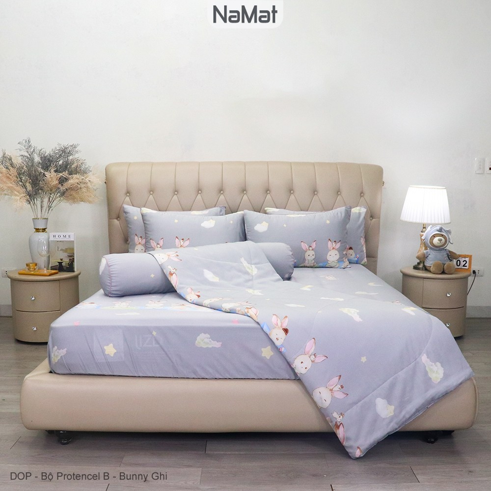 Protencel B  - Bộ Chăn Ga Bọc/Phủ Chần 4 Món Đa năng (4 mùa) - DOP