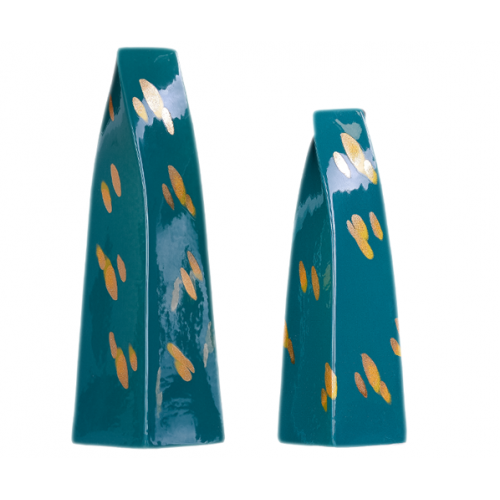 Lọ Hoa Xanh Vàng Bộ 2 Chiếc VH18 Lọ Hoa Xanh Vàng Bộ 2 Chiếc VH18